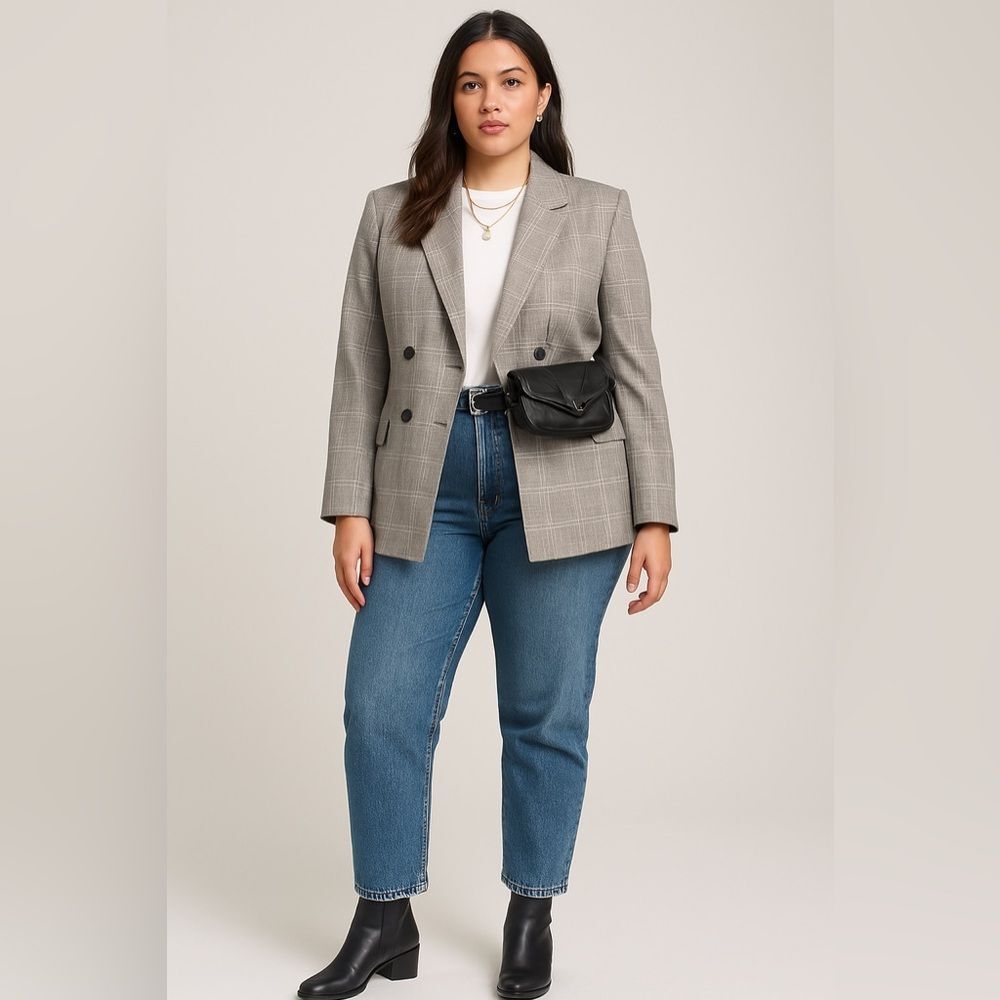 Vintage Escada Margaretha Ley Glen Plaid Wool Blazer Skirt Suit Set Size 12 - Picture 7 of 14